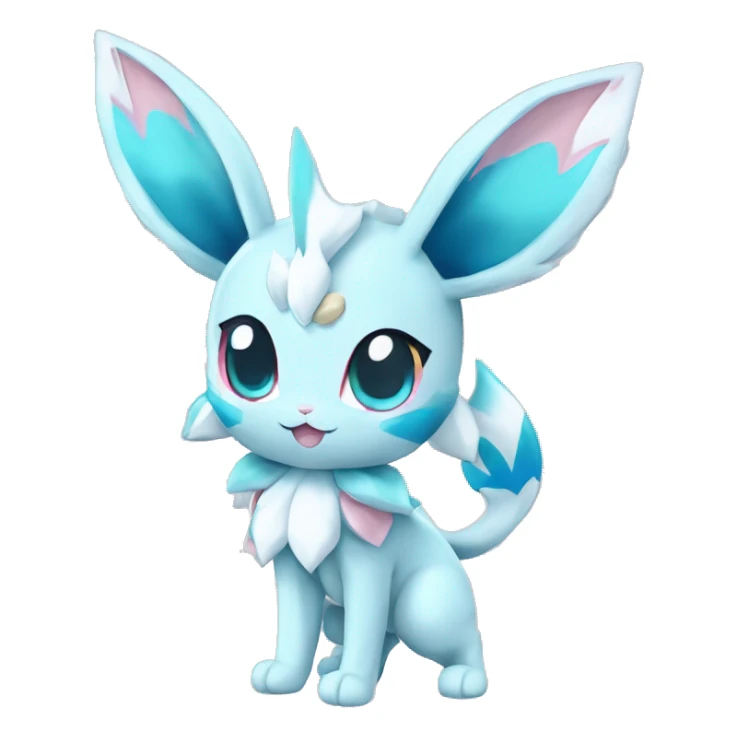 Kawaii Chibi Sylveon-Glaceon-Vaporeon-Pokémon full body sticker