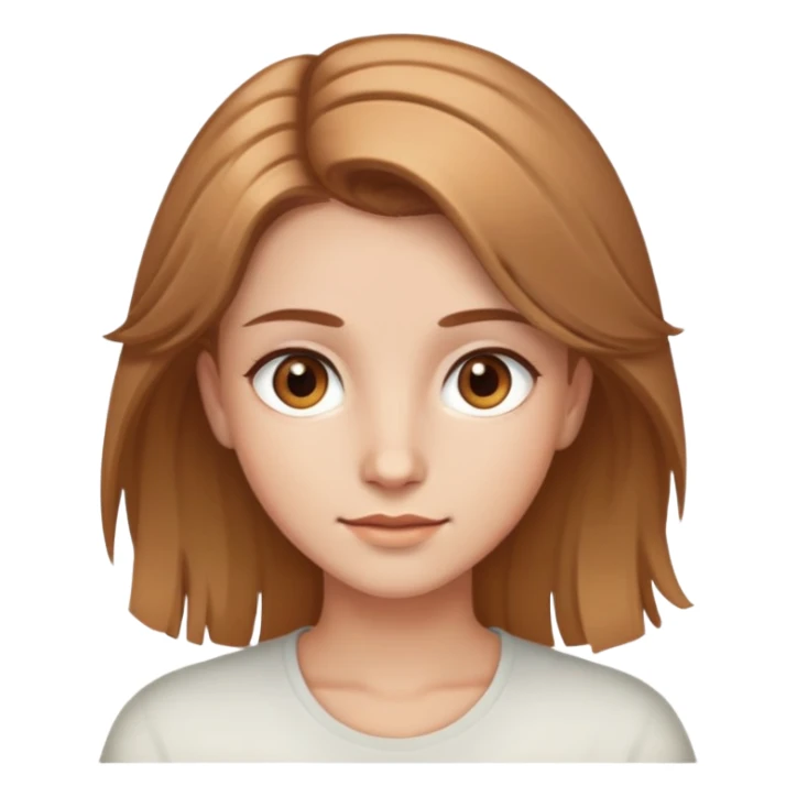 Branca, cabelo castanho claro iluminado, olhos castanhos claros  sticker