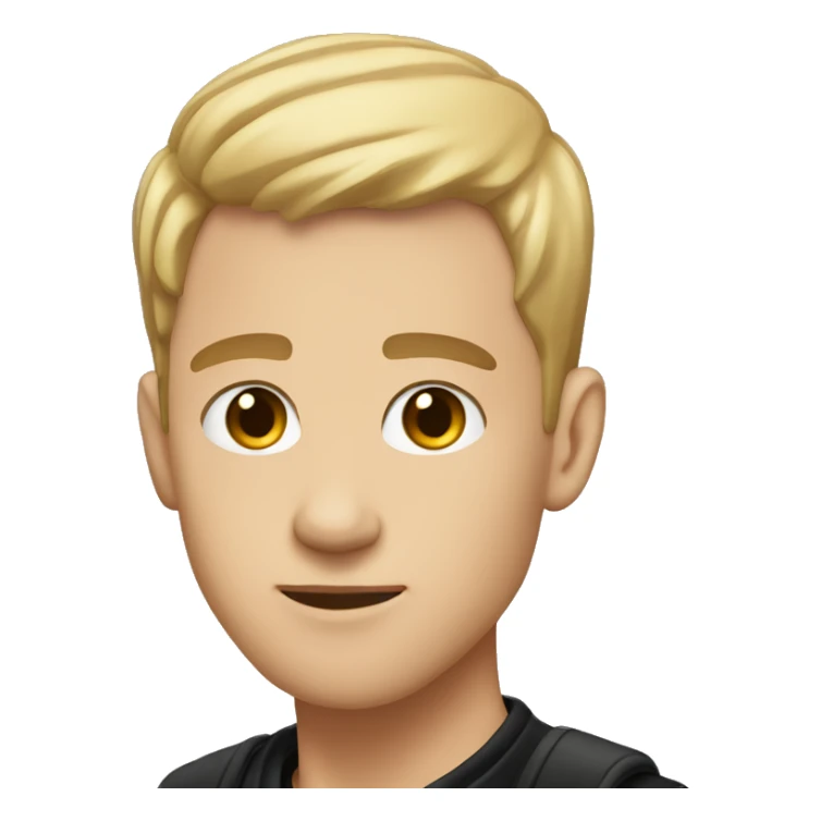 guy with light skin almond eyes short hair really short with black jacket  sticker