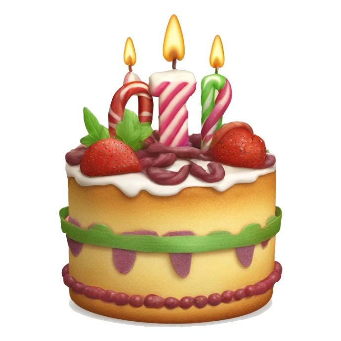 Torta di compleanno con attorno regali e coriandoli  sticker