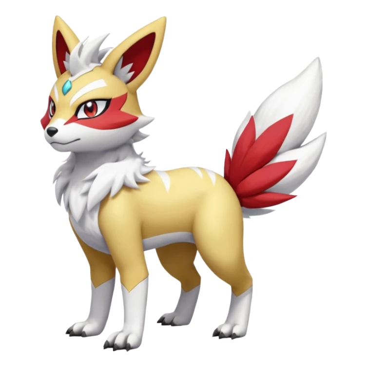 WereGarurumon-Meloetta-Renamon-Zangoose-fusion-hybrid-creature (full body) sticker