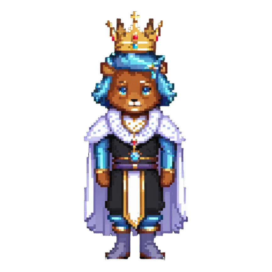 prince with crown and regal clothing sticker