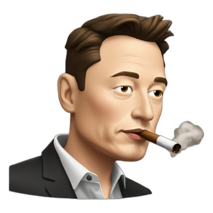 elon musk smoking cigar sticker