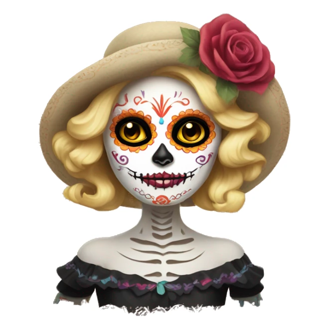 dia de muertos catrina rubia sticker