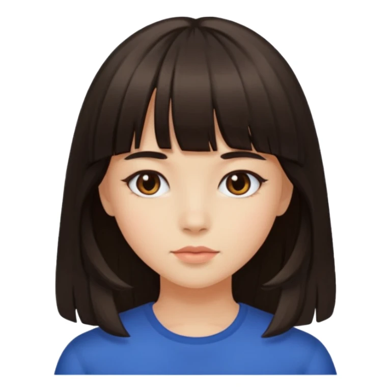 girl with bangs and long dark hair sticker