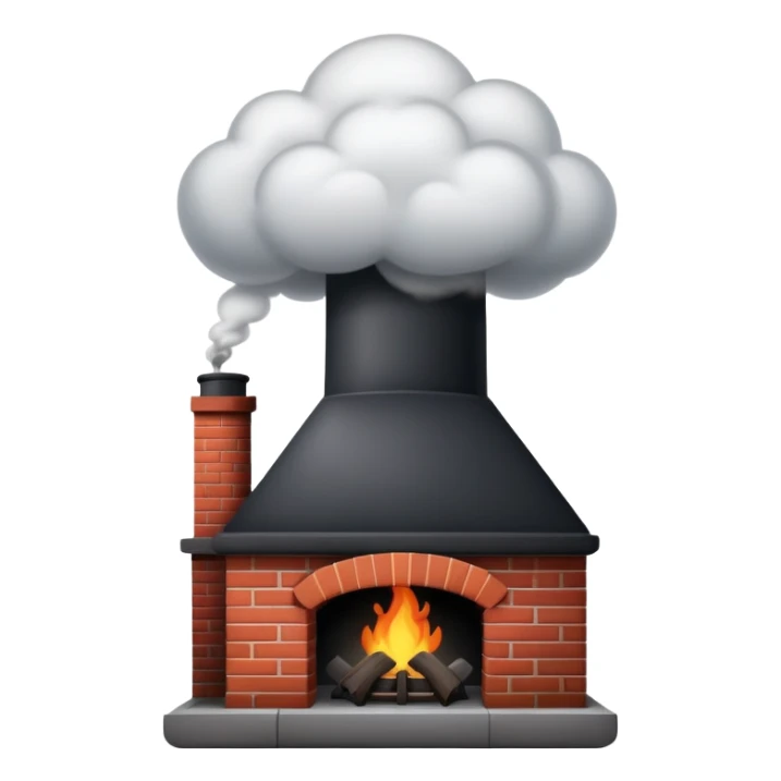 Black smoke coming out of chimney  sticker