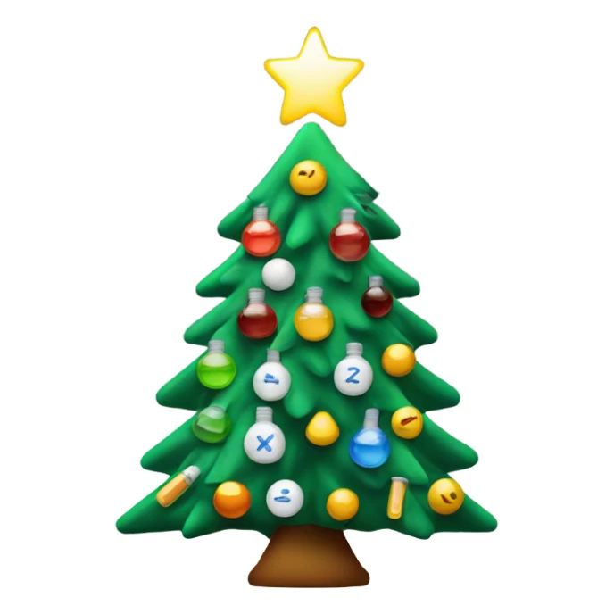 Xmas tree with medications and thermomètre instead of balls  sticker