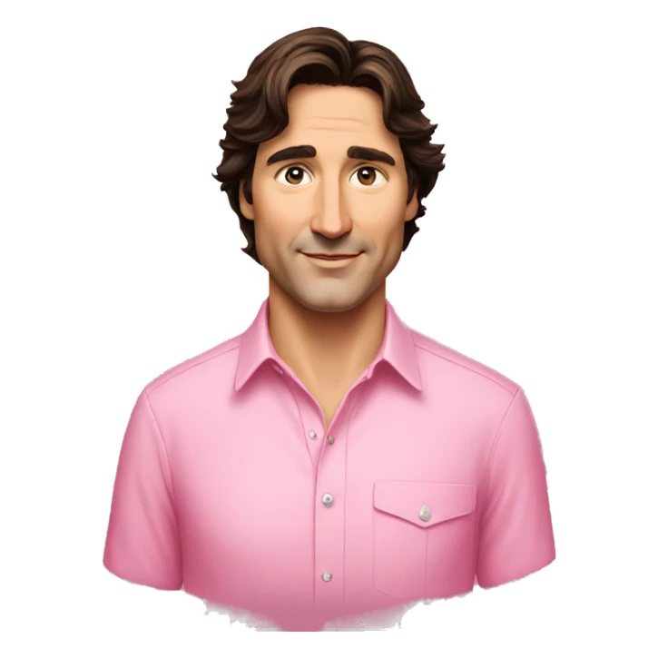 Justin trudeau with a pink shirt sticker