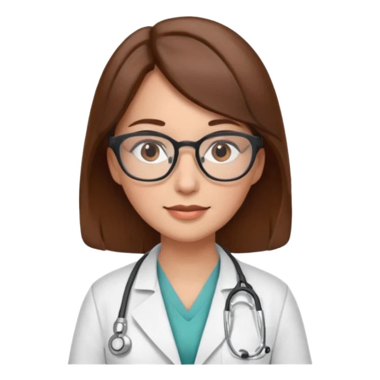 gözlüklü doktor kadın, kahverengi saçlı sticker