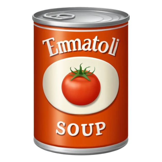 a can of soup, simple, clear sticker