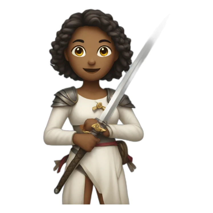 Girl with a sword sticker