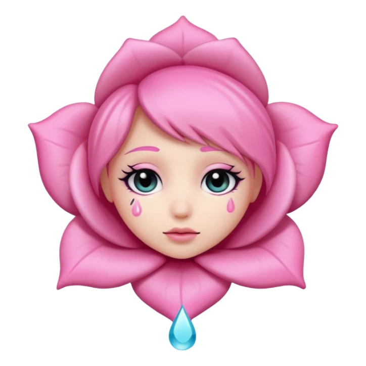pastel emo rose with a teardrop sticker
