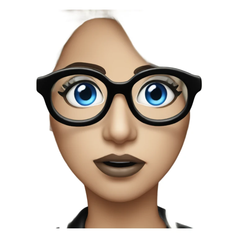Real pokerface lady gaga blue eyes wearing black glasses  sticker
