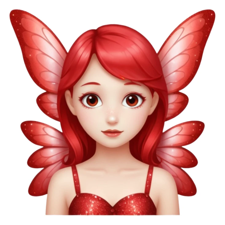 red glitter fairy sticker