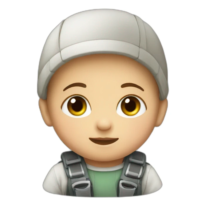 A cute Baby making a gearth sticker