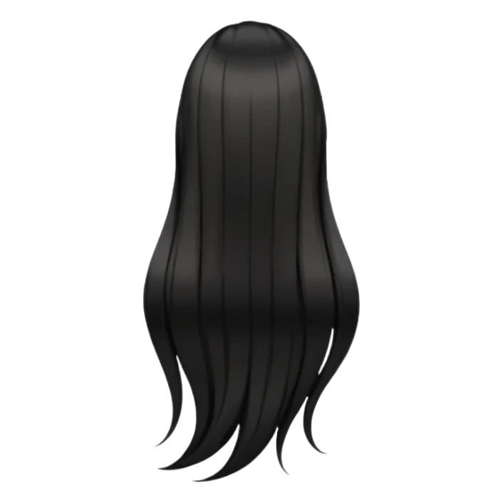 back view of long black hair sticker