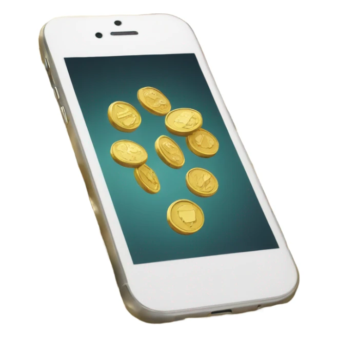 coins fly out of the phone screen sticker
