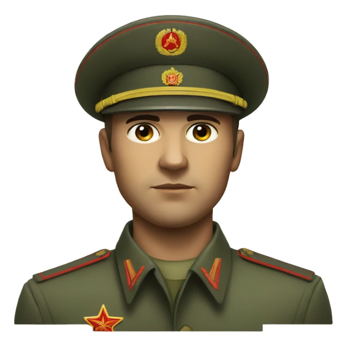 realistic ussr soldier serious with military takes sticker