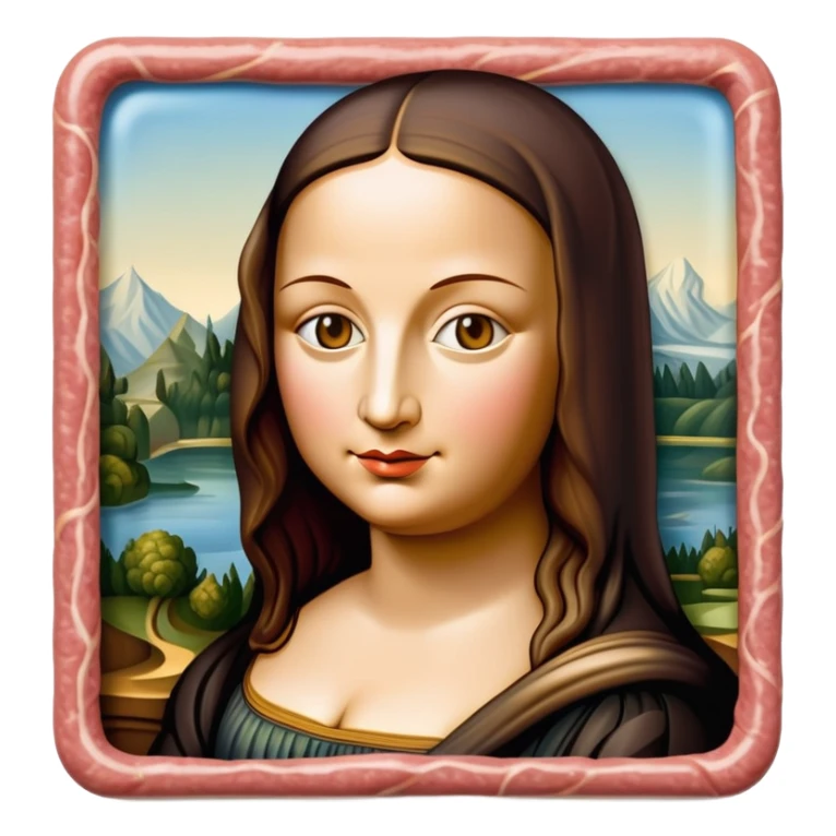 surreal style art mona lisa SPAM MEAT painting  sticker