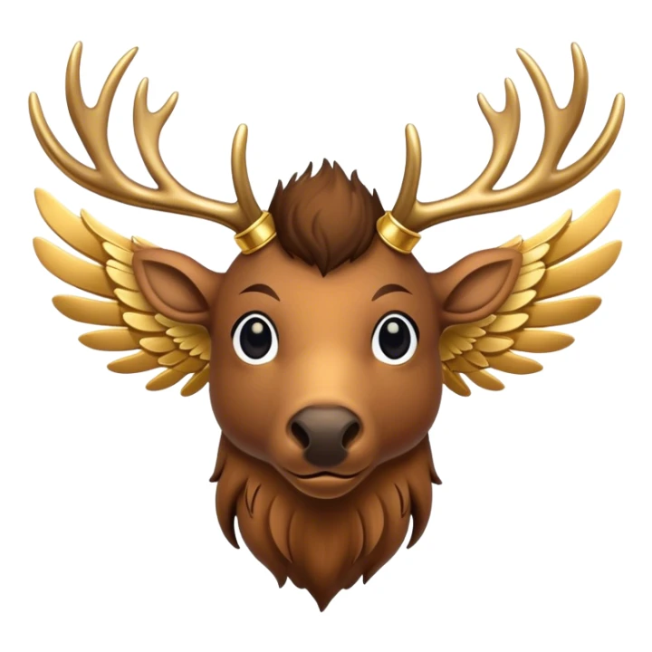 Elk with wings with gold accents sticker