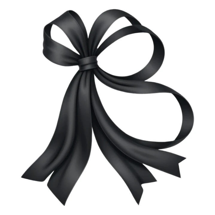 One Black thin ribbon for dead people honoring sticker