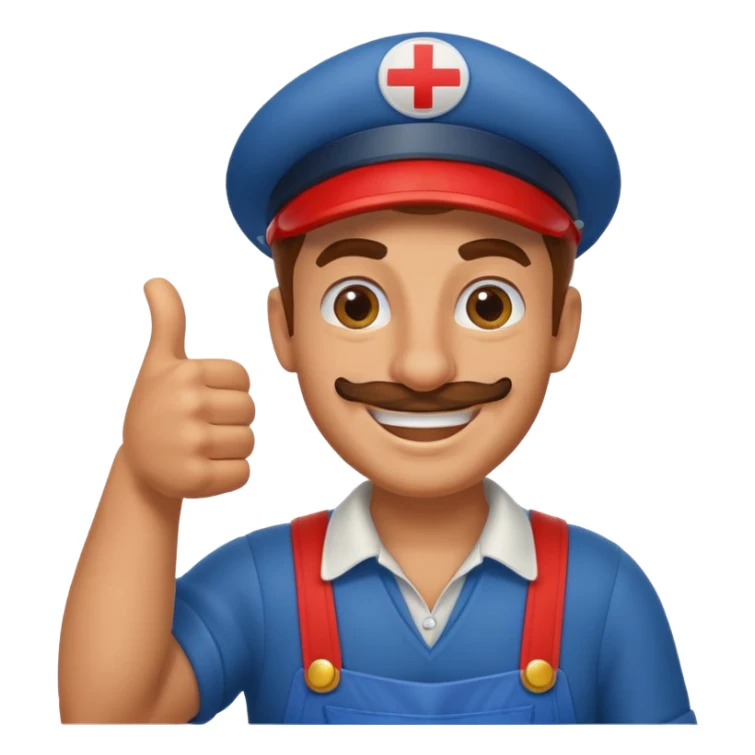 Italian plumber giving thumbs up sticker