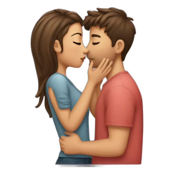 girlfriend kissing her boyfriend sticker