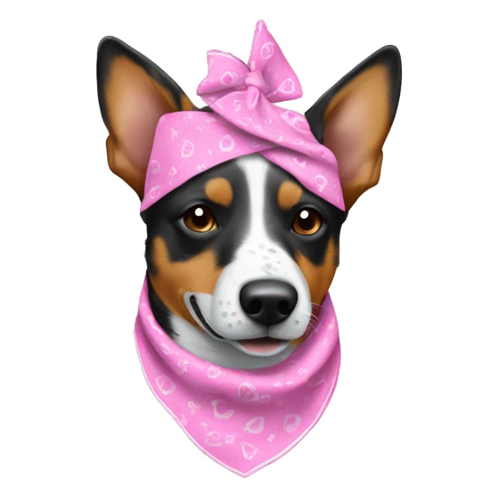 Australian cattle dog with pink bandanna  sticker