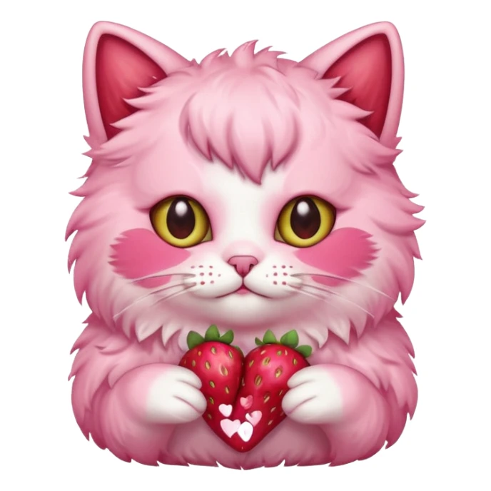 strawberry cat with heart eyes sticker