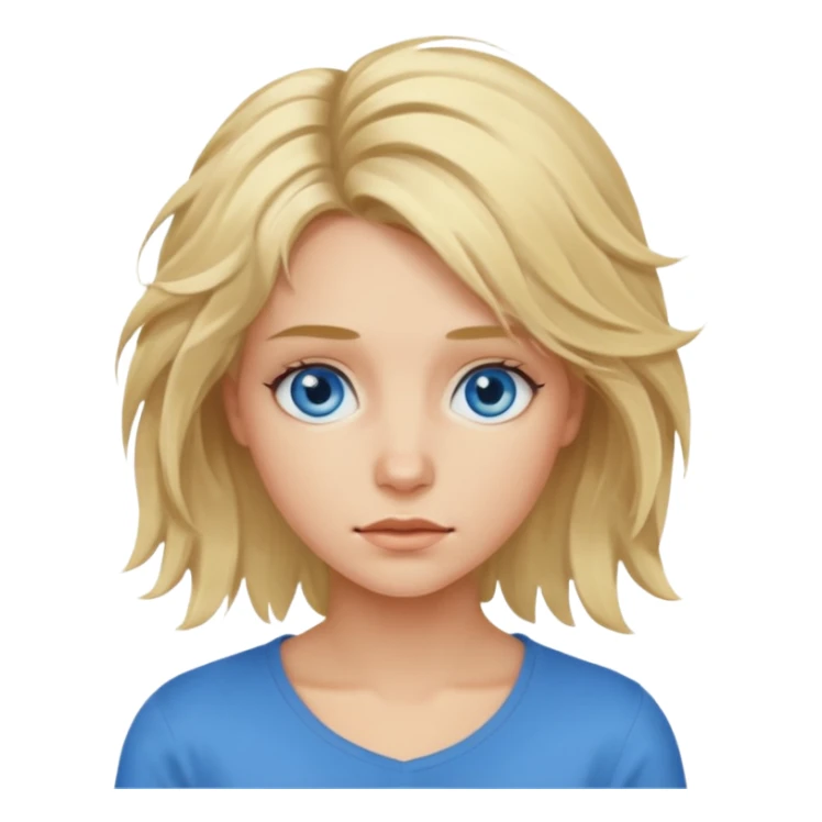 young blonde disheveled hair woman  sticker