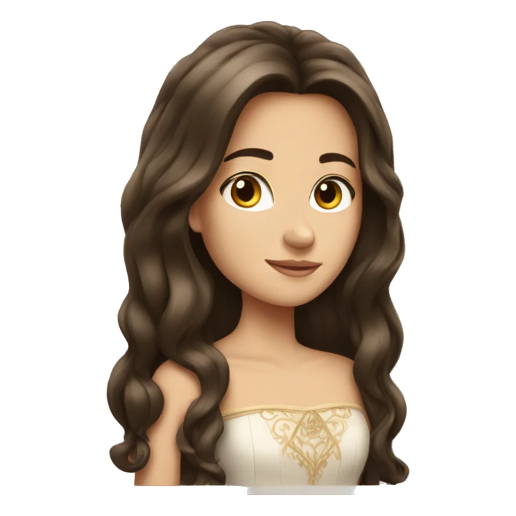 Brunette princess with long hair sticker