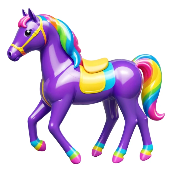  Lisa Frank style inflatable vinyl horse toy figure  sticker