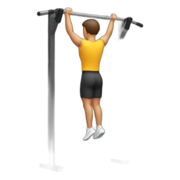 figure is performed on a pull-up bar from an inverted hang until the body is completely horizontal and straight with the front of the body facing upwards sticker