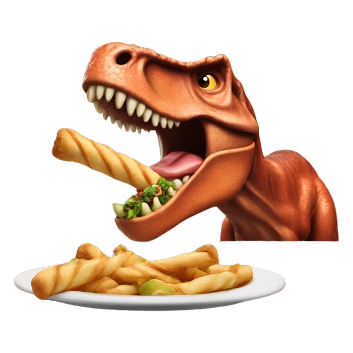 Raising canes 3 finger combo being eaten by T. rex dinosaur  sticker