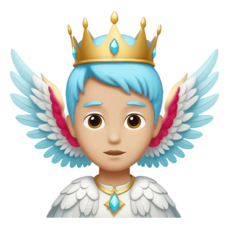 an angel with a cyan crown on his head, 4 wings sticker