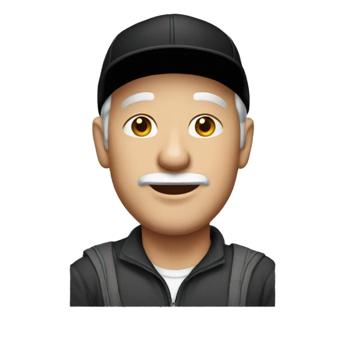 50 years old white man with black cap  sticker