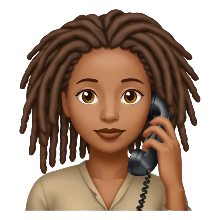 Black woman with locs on the phone sticker