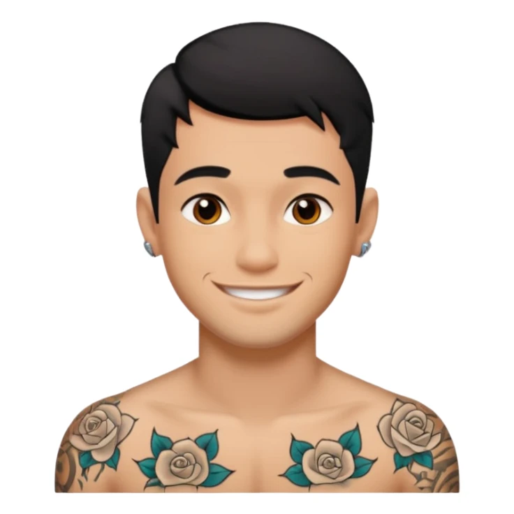 A man in tattoos handsome with flirty smile sticker