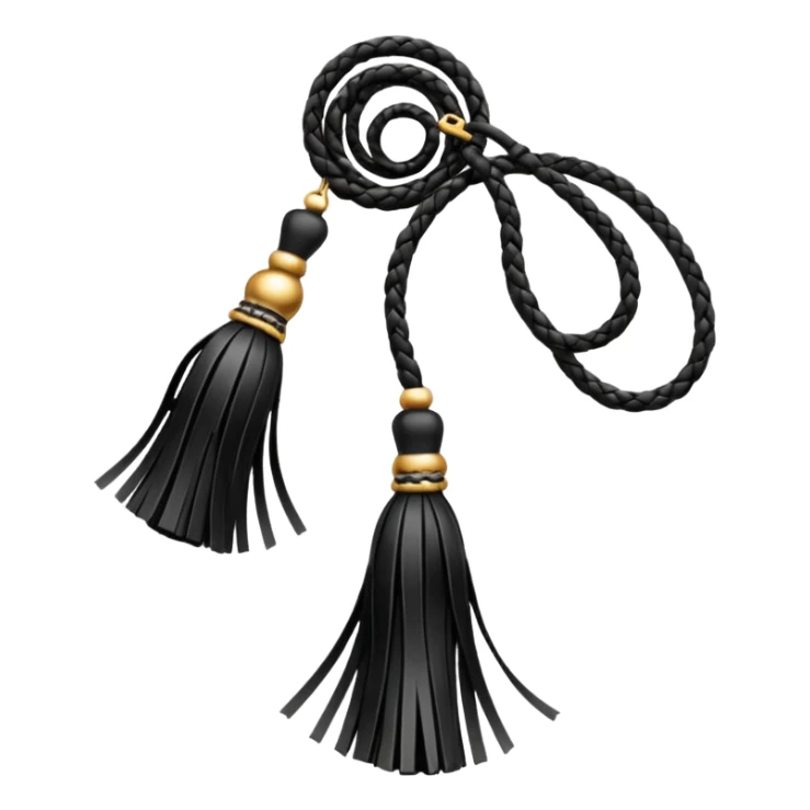 Black sexy whip with tassels  sticker