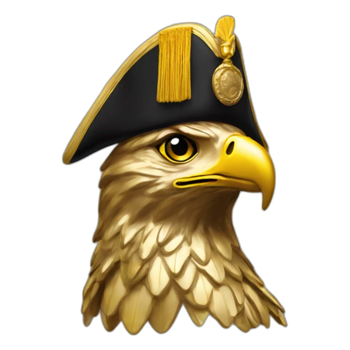 statue golden eagle with napoleon tricorne hat sticker