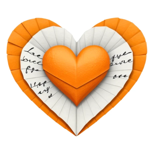 Change I don't want 2 hearts only 1 orange heart love letter sticker