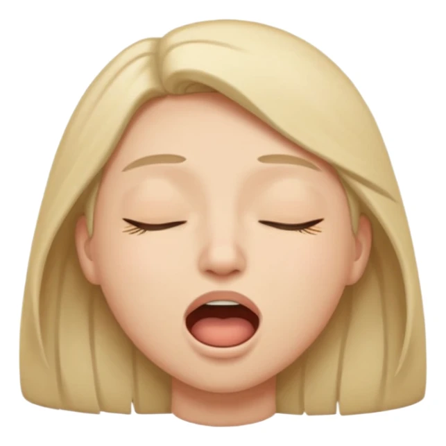 A person closed eyes with his mouth open sticker