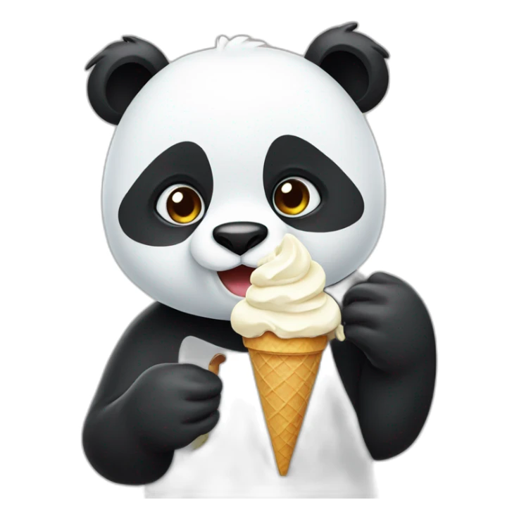 Panda eating ice cream sticker