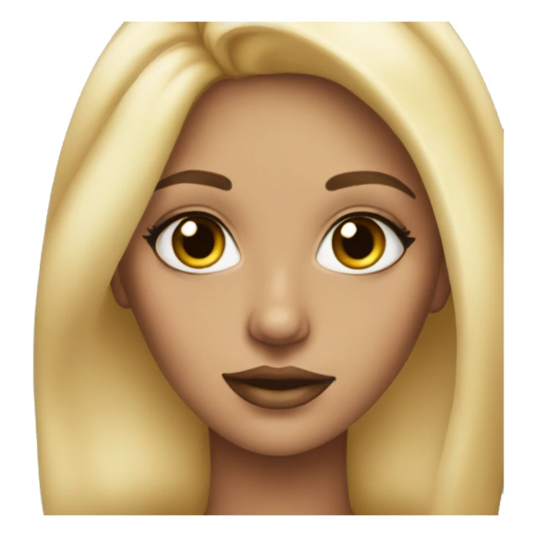 A pretty blonde Girl wearing makeup sticker