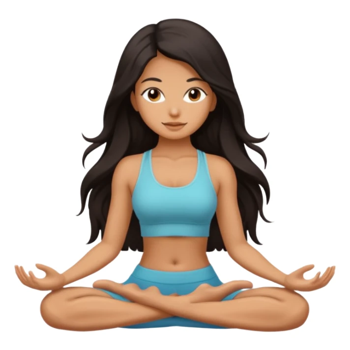 Dark long hair yoga girl  sticker