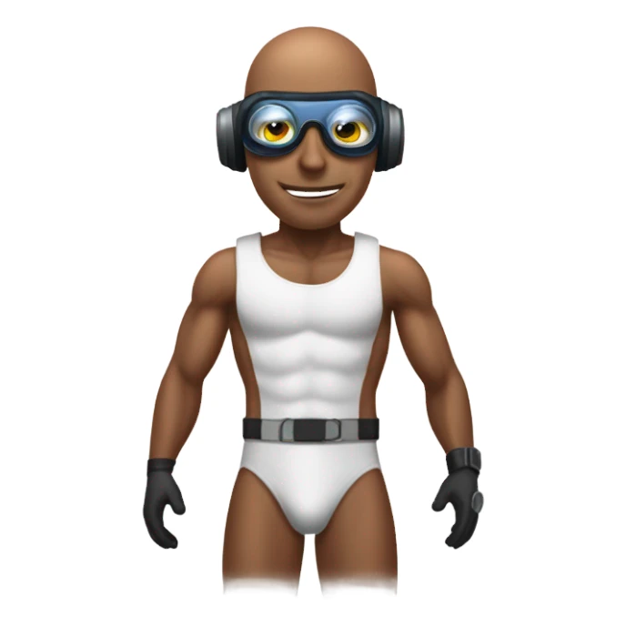 martian barman shirtless and goggles bald sticker