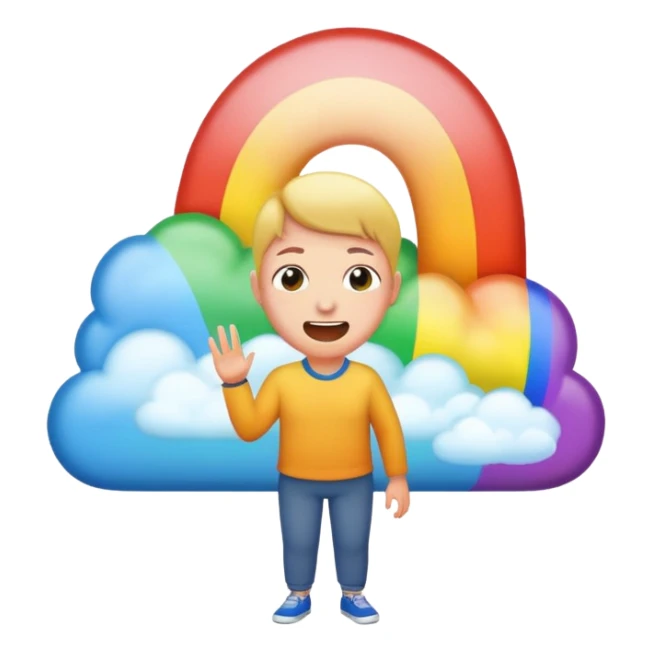 a person farting a rainbow  sticker