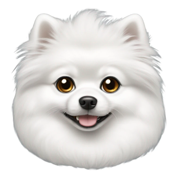 white pomeranian with one black ear sticker