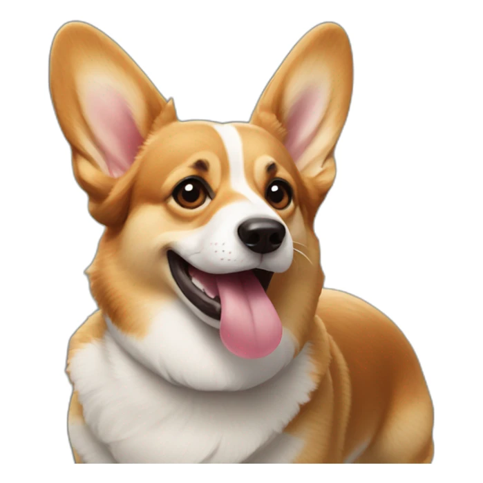 corgi dog with tongue out sticker