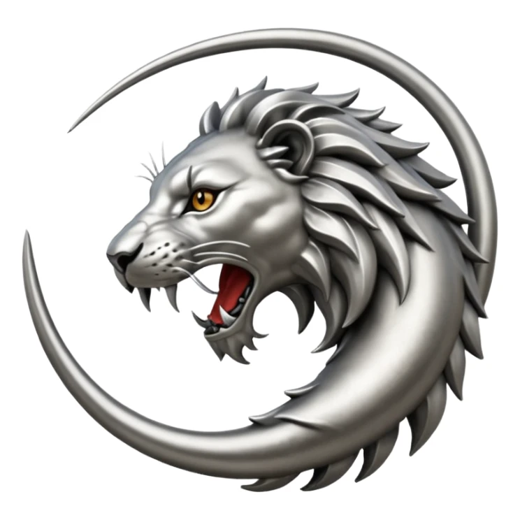 Elder Scrolls Online Lion eating its tail Ouroboro silver sticker